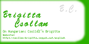 brigitta csollan business card